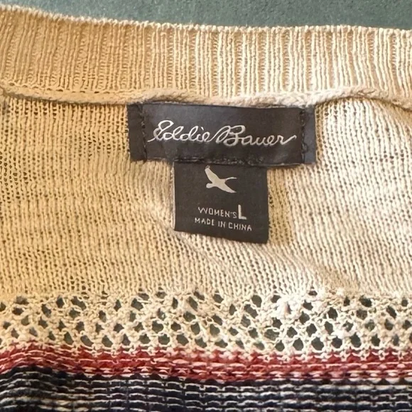 Eddie Bauer Striped Southwestern Pattern Long Cardigan Sweater - Picture 6 of 6